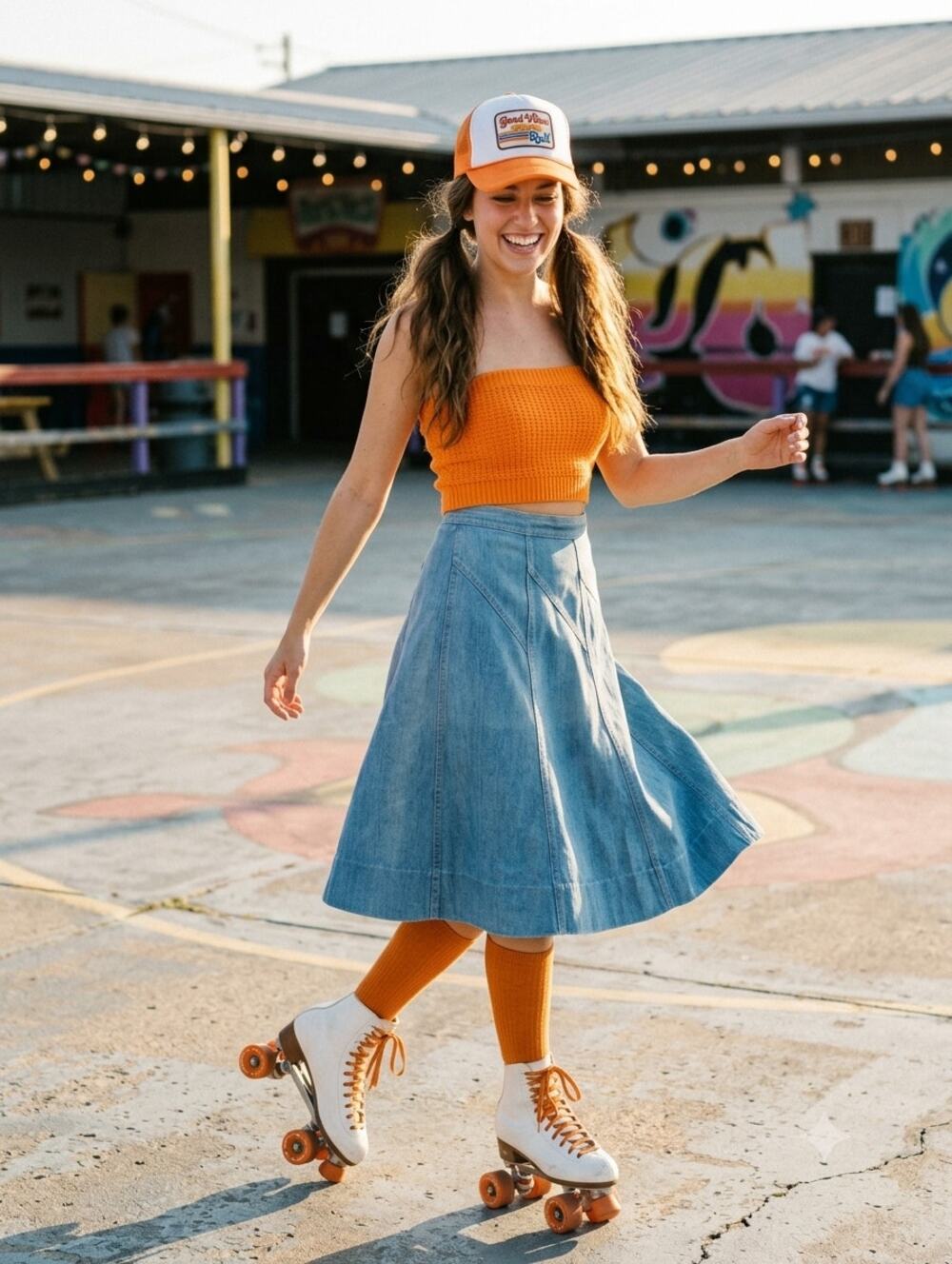 Vtg. Denim Skirt, Size S